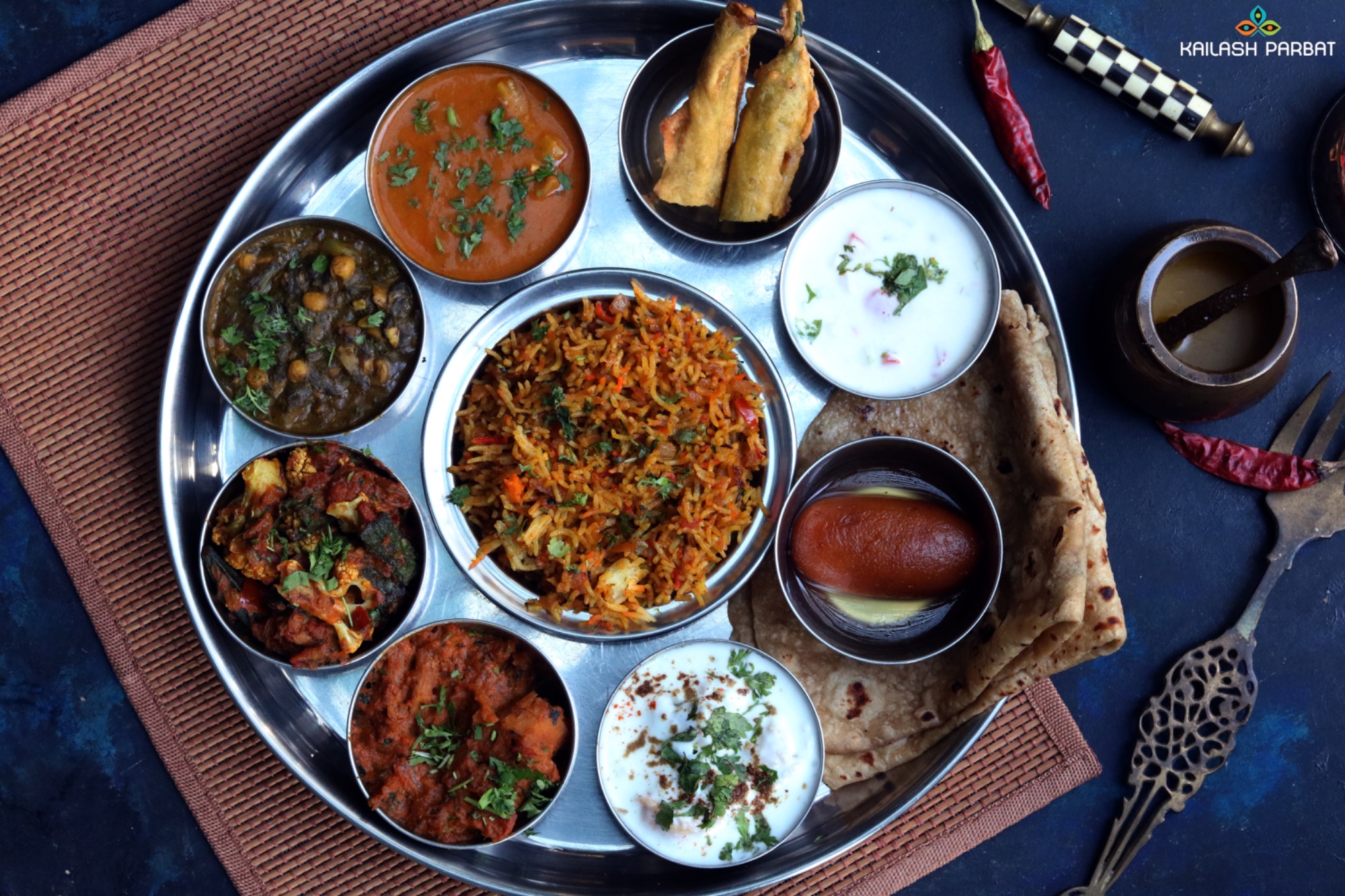 Jain food Bahrain — Kailash Parbat thali